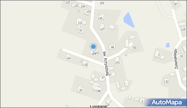 Łysokanie, Łysokanie, 125, mapa Łysokanie