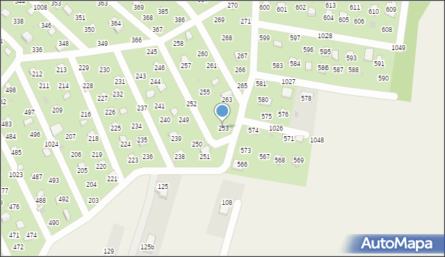 Łysokanie, Łysokanie, 253, mapa Łysokanie