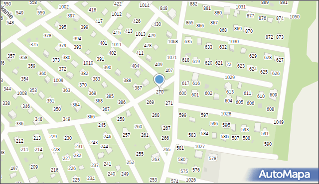 Łysokanie, Łysokanie, 270, mapa Łysokanie