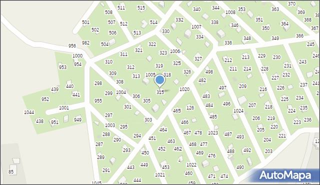 Łysokanie, Łysokanie, 315, mapa Łysokanie