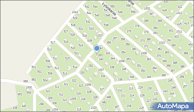 Łysokanie, Łysokanie, 341, mapa Łysokanie