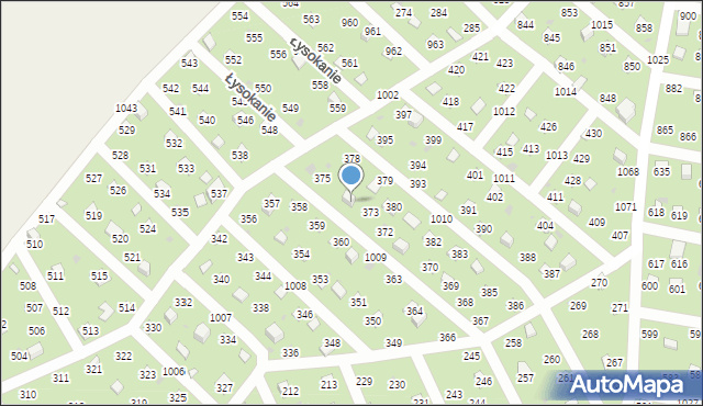 Łysokanie, Łysokanie, 374, mapa Łysokanie