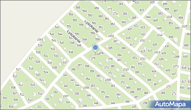 Łysokanie, Łysokanie, 377, mapa Łysokanie