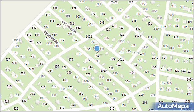 Łysokanie, Łysokanie, 394, mapa Łysokanie