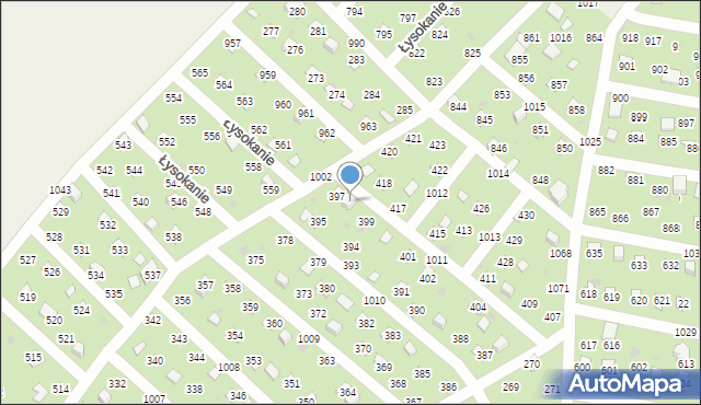Łysokanie, Łysokanie, 398, mapa Łysokanie