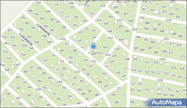 Łysokanie, Łysokanie, 415, mapa Łysokanie