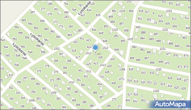Łysokanie, Łysokanie, 427, mapa Łysokanie