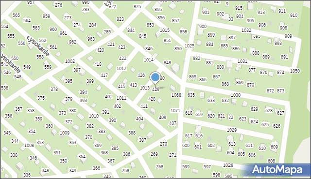 Łysokanie, Łysokanie, 429, mapa Łysokanie