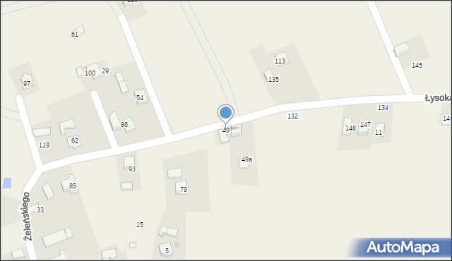 Łysokanie, Łysokanie, 49, mapa Łysokanie