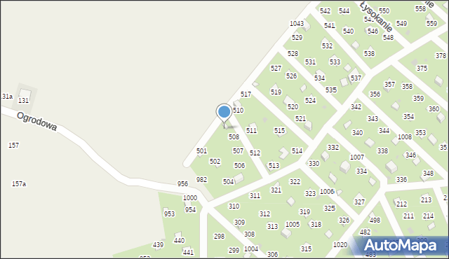 Łysokanie, Łysokanie, 509, mapa Łysokanie