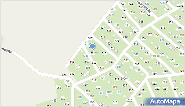 Łysokanie, Łysokanie, 511, mapa Łysokanie