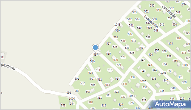 Łysokanie, Łysokanie, 517, mapa Łysokanie