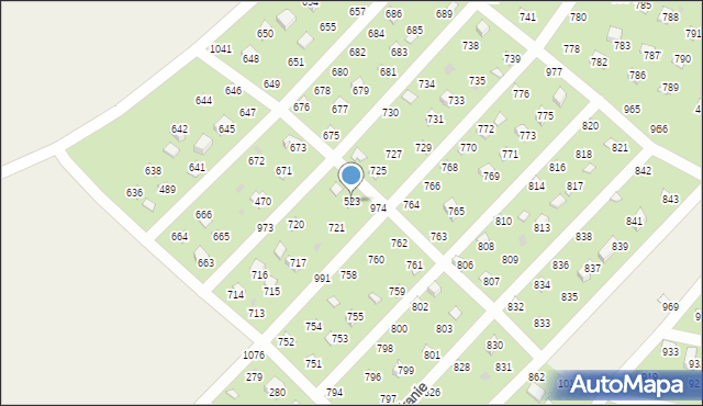 Łysokanie, Łysokanie, 523, mapa Łysokanie