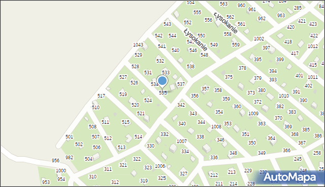 Łysokanie, Łysokanie, 535, mapa Łysokanie