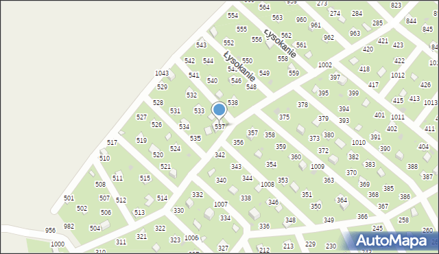 Łysokanie, Łysokanie, 537, mapa Łysokanie