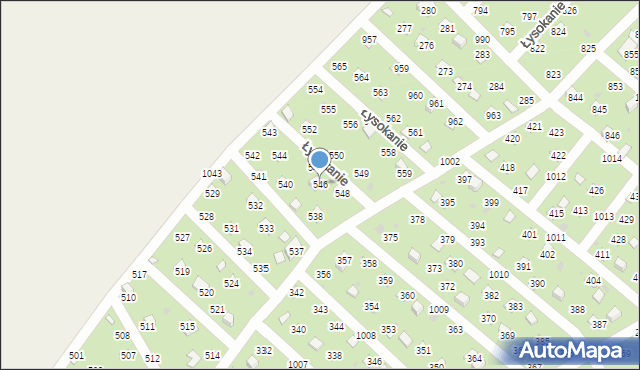 Łysokanie, Łysokanie, 546, mapa Łysokanie