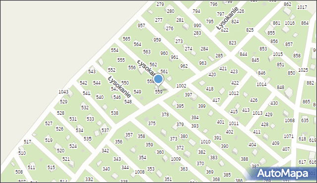 Łysokanie, Łysokanie, 559, mapa Łysokanie