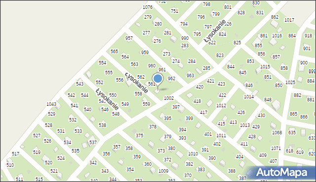 Łysokanie, Łysokanie, 560, mapa Łysokanie