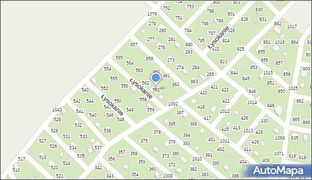 Łysokanie, Łysokanie, 561, mapa Łysokanie
