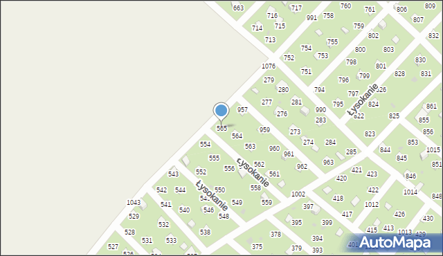 Łysokanie, Łysokanie, 565, mapa Łysokanie
