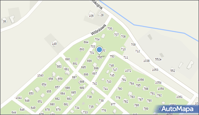 Łysokanie, Łysokanie, 700, mapa Łysokanie