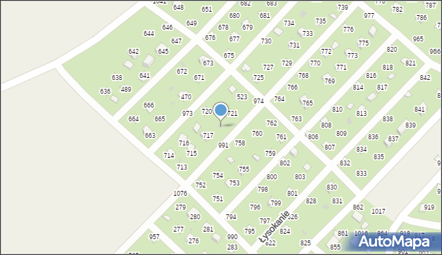 Łysokanie, Łysokanie, 719, mapa Łysokanie
