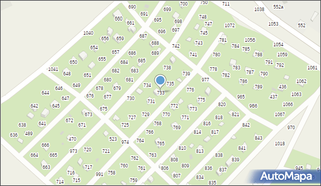 Łysokanie, Łysokanie, 733, mapa Łysokanie