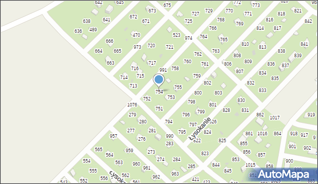 Łysokanie, Łysokanie, 754, mapa Łysokanie