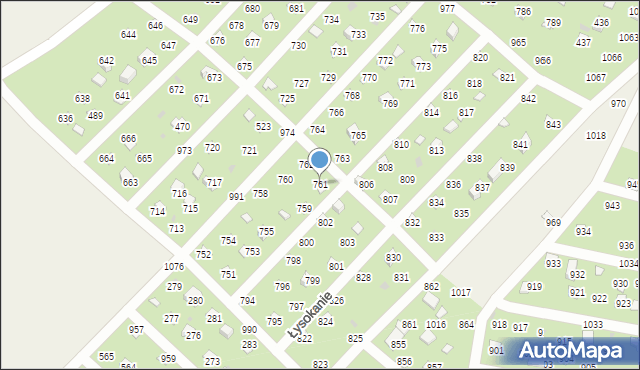 Łysokanie, Łysokanie, 761, mapa Łysokanie