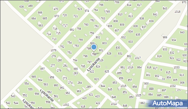Łysokanie, Łysokanie, 799, mapa Łysokanie