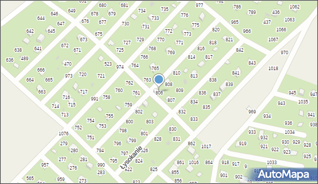 Łysokanie, Łysokanie, 806, mapa Łysokanie