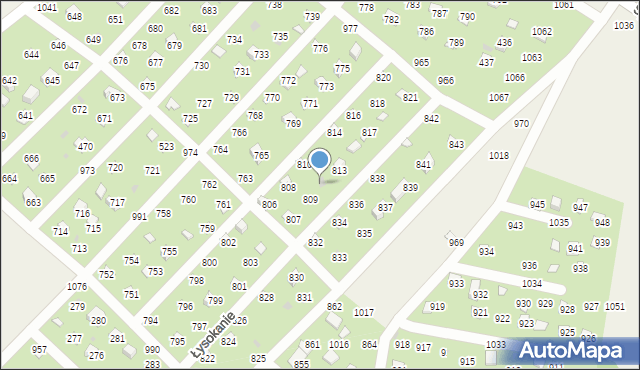 Łysokanie, Łysokanie, 811, mapa Łysokanie