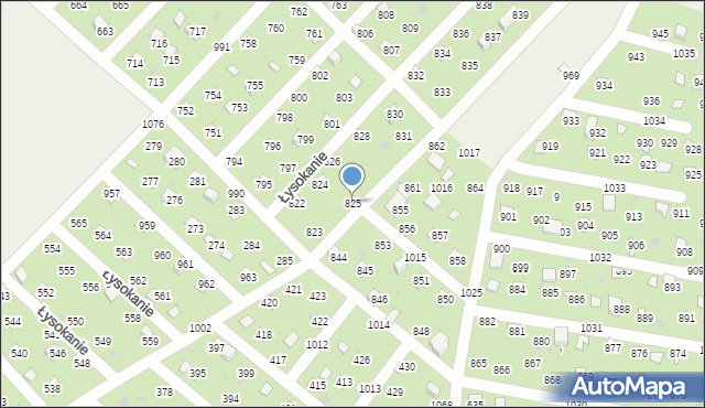 Łysokanie, Łysokanie, 825, mapa Łysokanie
