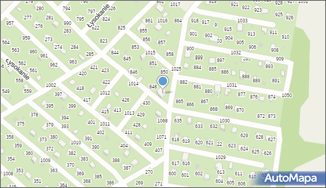 Łysokanie, Łysokanie, 849, mapa Łysokanie