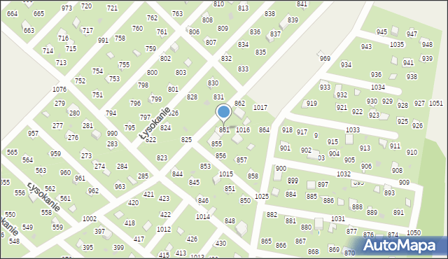 Łysokanie, Łysokanie, 861, mapa Łysokanie
