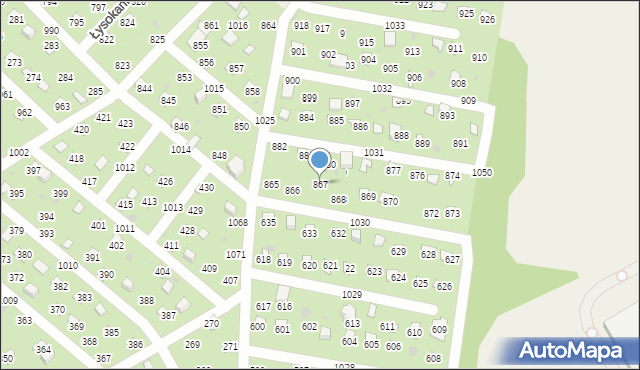 Łysokanie, Łysokanie, 867, mapa Łysokanie