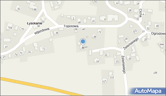 Łysokanie, Łysokanie, 88, mapa Łysokanie