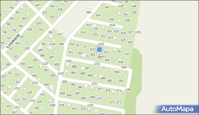 Łysokanie, Łysokanie, 905, mapa Łysokanie