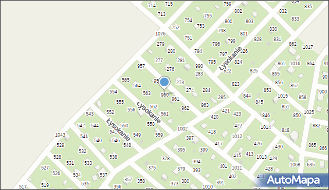 Łysokanie, Łysokanie, 960, mapa Łysokanie