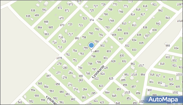 Łysokanie, Łysokanie, 992, mapa Łysokanie