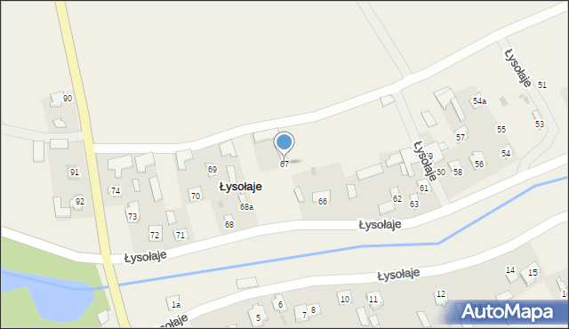 Łysołaje, Łysołaje, 67, mapa Łysołaje
