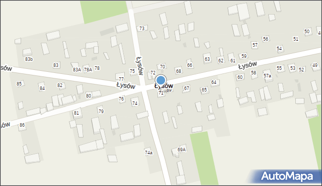 Łysów, Łysów, 71, mapa Łysów