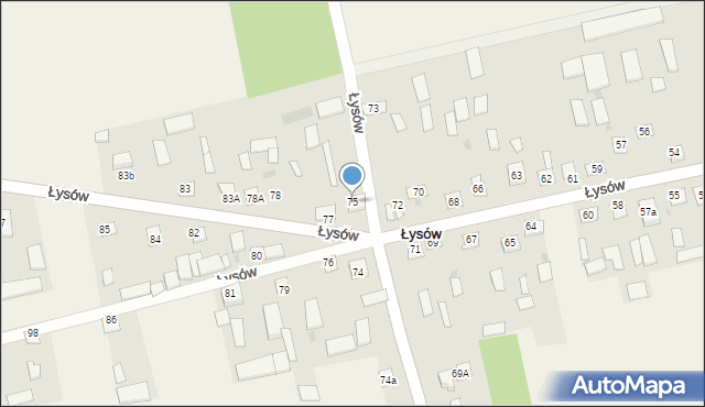 Łysów, Łysów, 75, mapa Łysów