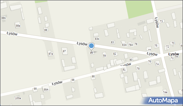 Łysów, Łysów, 85, mapa Łysów