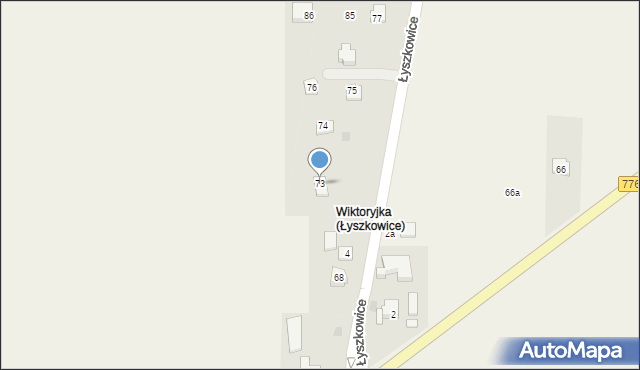 Łyszkowice, Łyszkowice, 73, mapa Łyszkowice