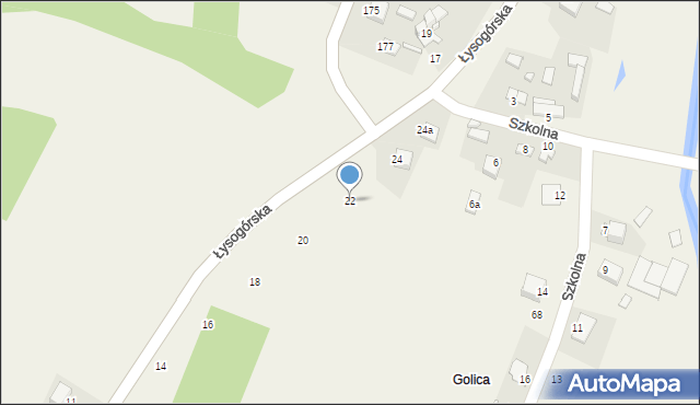 Mąchocice Kapitulne, Łysogórska, 22, mapa Mąchocice Kapitulne