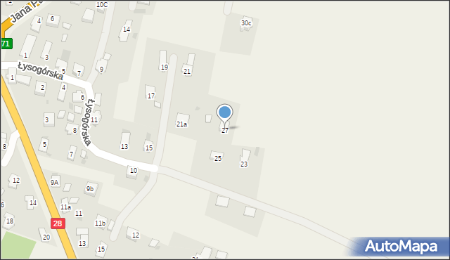 Miejsce Piastowe, Łysogórska, 27, mapa Miejsce Piastowe