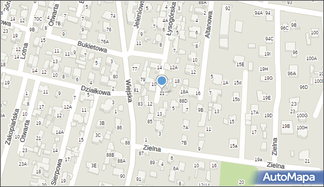 Radom, Łysogórska, 11, mapa Radomia