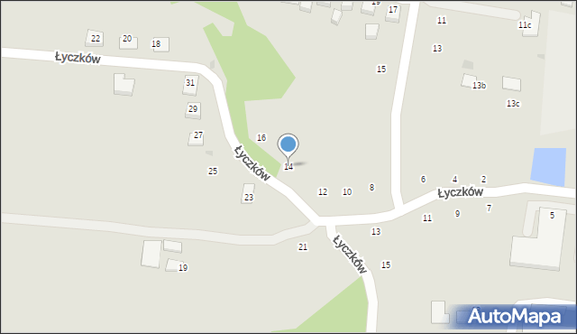 Ryglice, Łyczków, 14, mapa Ryglice