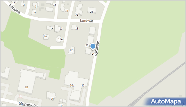 Tarnów, Łyczków, 29, mapa Tarnów